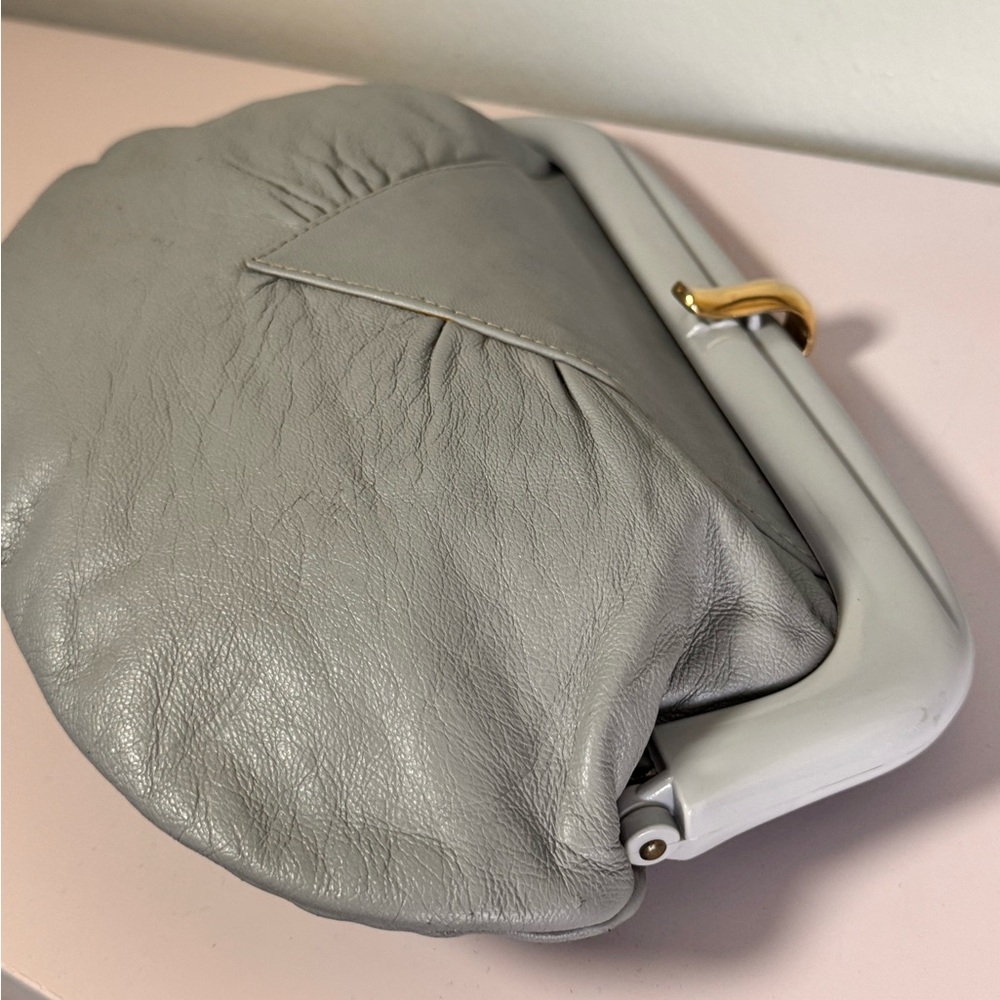 Vintage Large Italian Leather Clutch - Picture 3 of 10